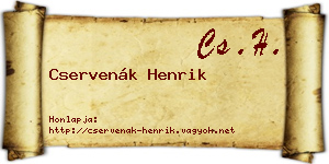 Cservenák Henrik névjegykártya