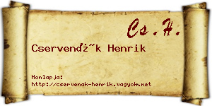 Cservenák Henrik névjegykártya